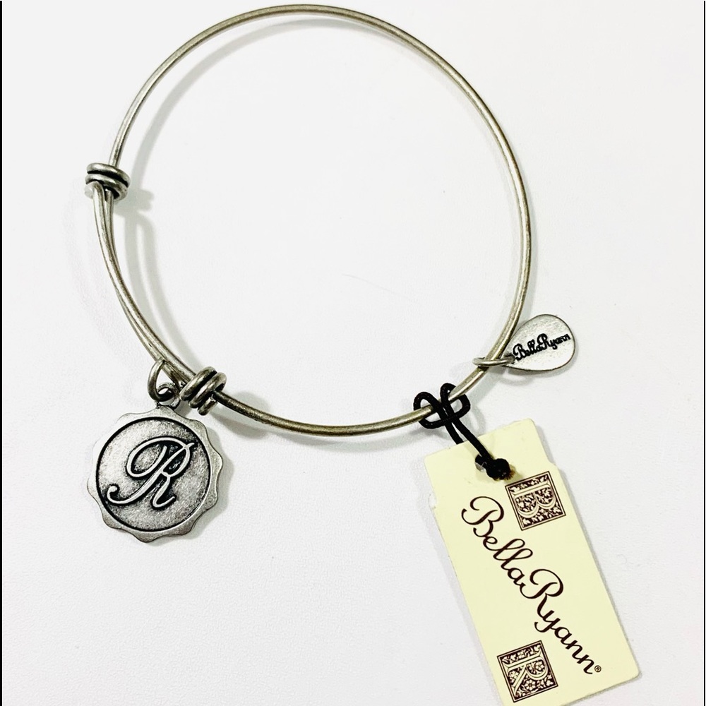 Bella Ryann Initial R Expandable Charm Bangle Bracelet